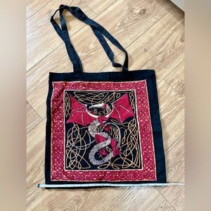 Celtic Dragon Tote Bag - Black and Red